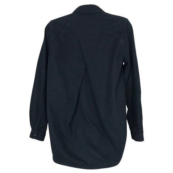 Lululemon Black Button Down Full Day Ahead Shirt 100% Cotton Size 4 - Picture 5 of 7